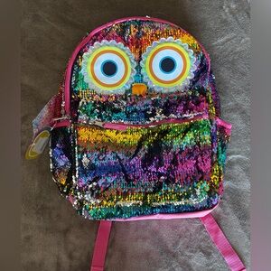 NWT Colorful Sequin Owl Backpack for Kids